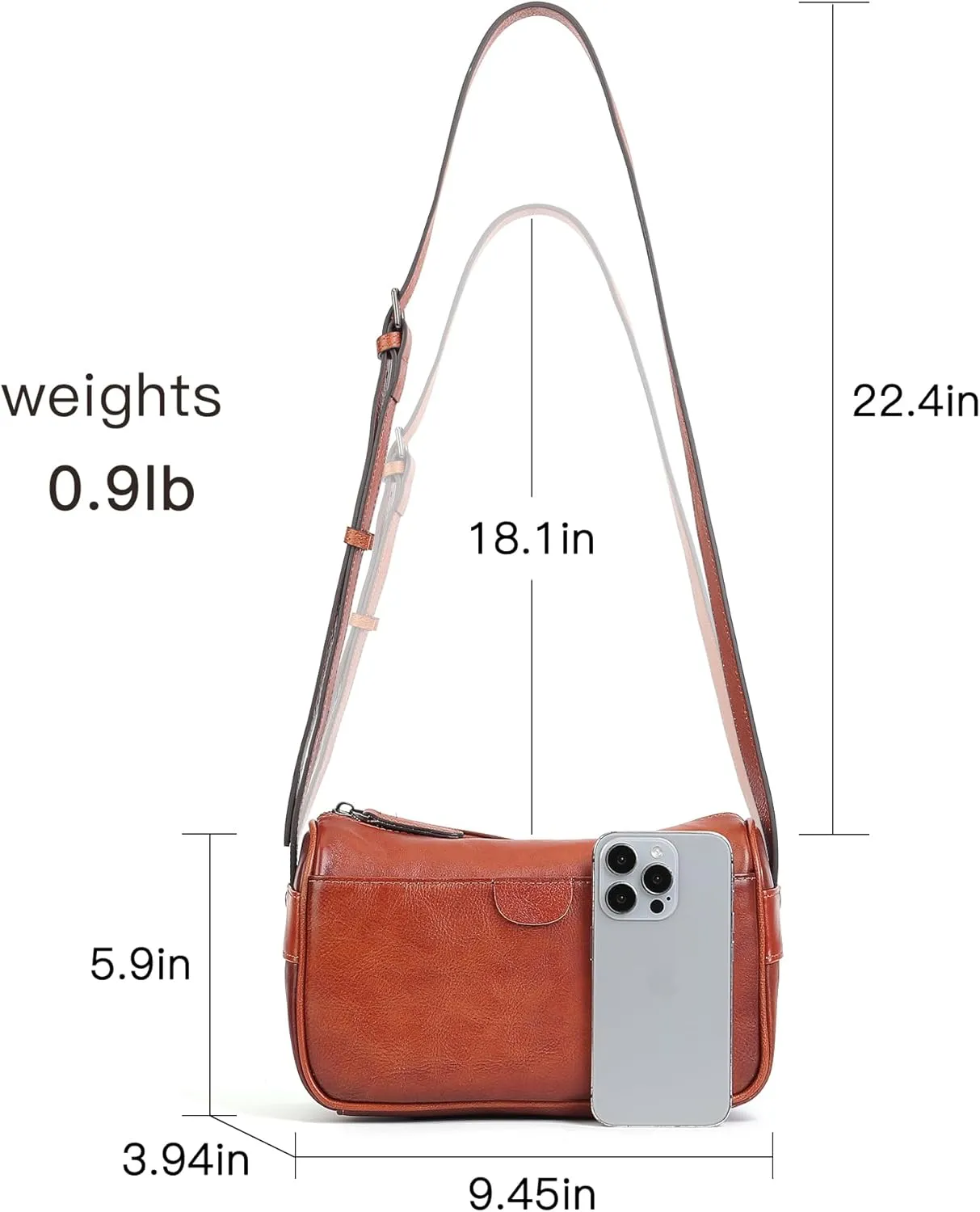 Crossbody Bags for Women Genuine Leather Crossbody Purse Shoulder Bag Small Handbags Purses Daily Essentials Pouch