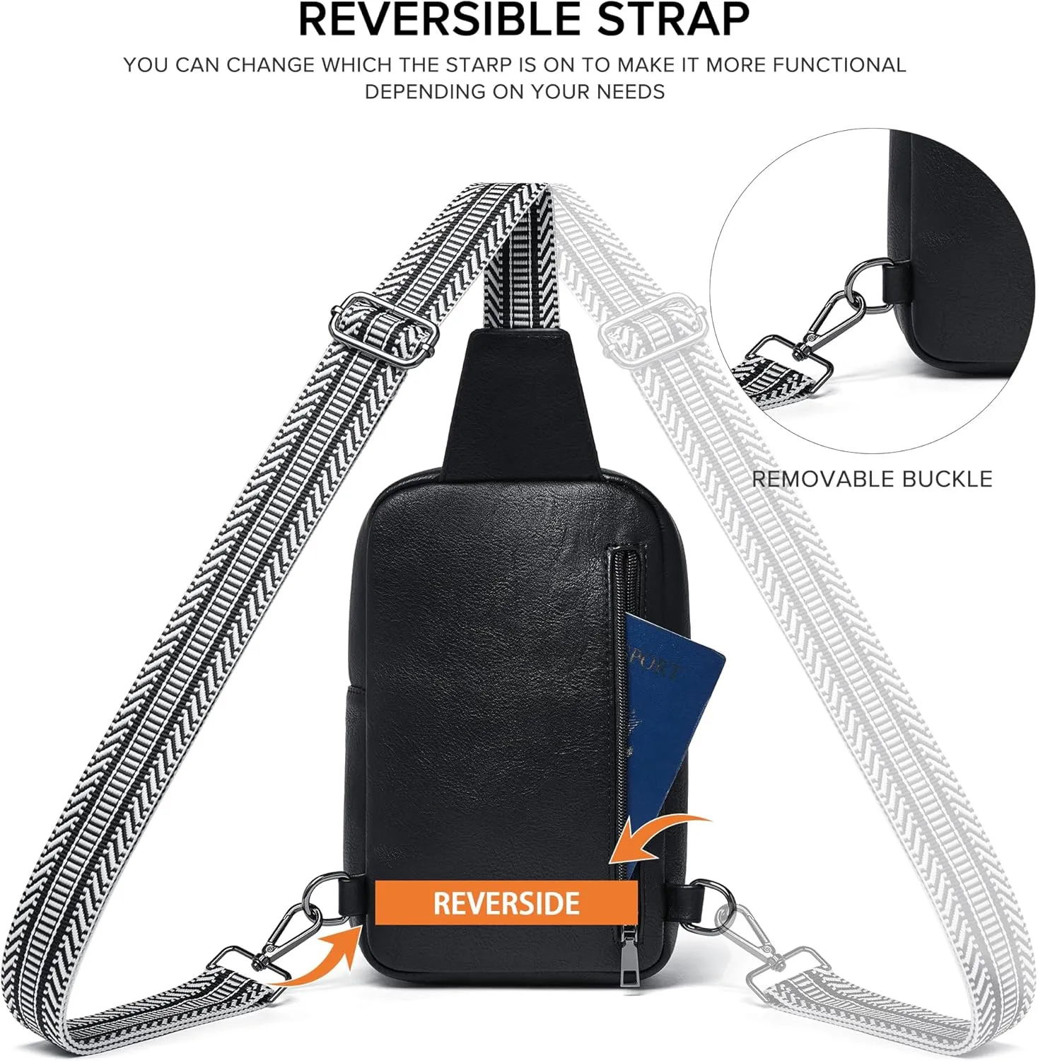 Crossbody Bags for Women Men Sling Bag 5 Pockets Fanny Pack Sling Backpack Chest Daypack Travel Purse Anti Theft