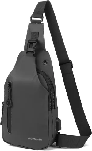 Crossbody Sling Backpack, Mens Cross Body Chest Bag Travel Hiking Daypack Adjustable Shoulder Strap Bags