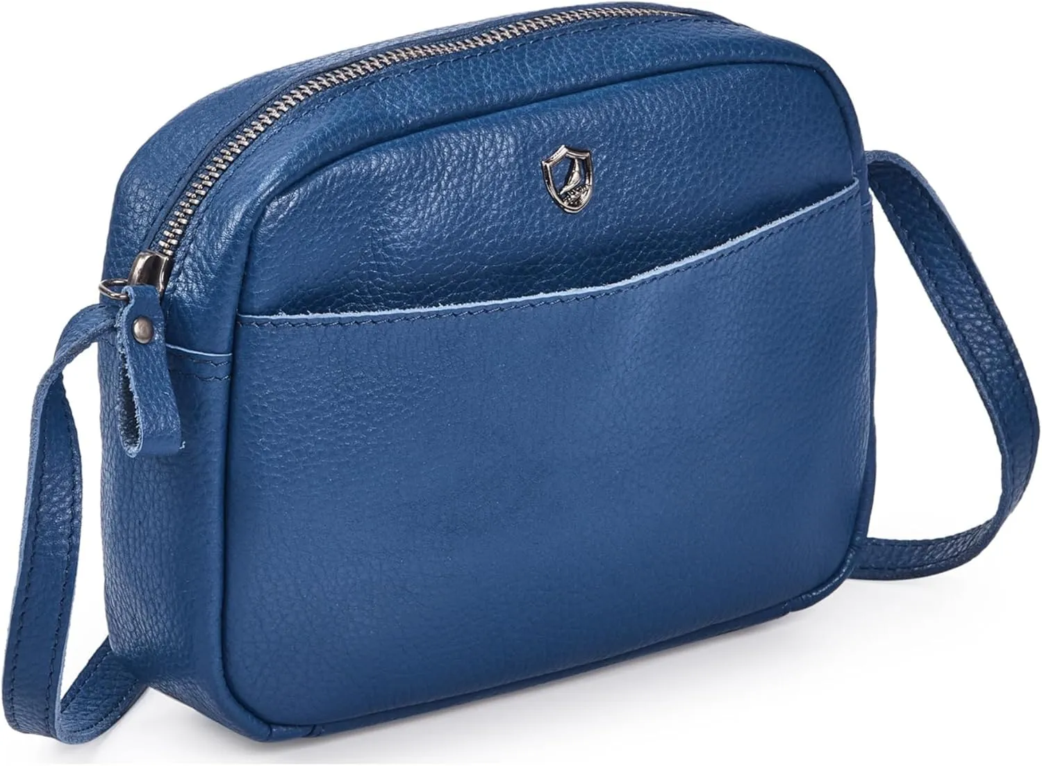 Crossbody Sling Bag for Women Trendy Real Leather Purse Mini Soft Pebbled Crossover with Card Case