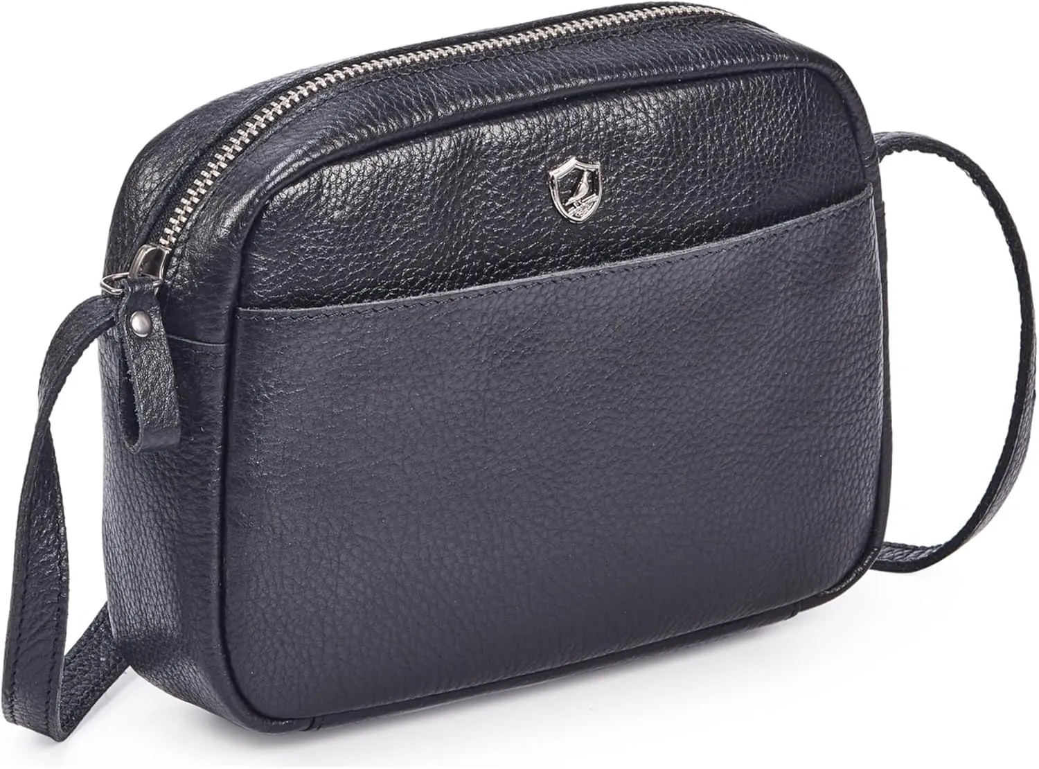 Crossbody Sling Bag for Women Trendy Real Leather Purse Mini Soft Pebbled Crossover with Card Case