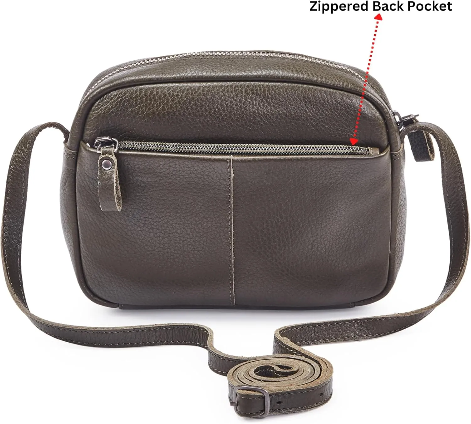 Crossbody Sling Bag for Women Trendy Real Leather Purse Mini Soft Pebbled Crossover with Card Case