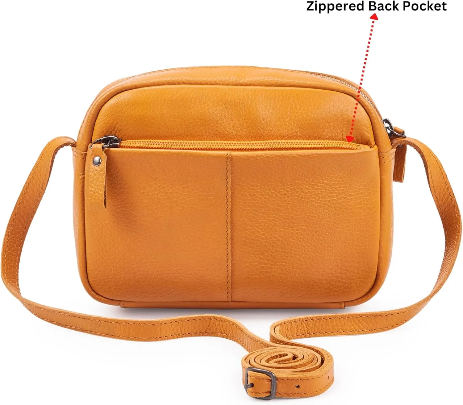 Crossbody Sling Bag for Women Trendy Real Leather Purse Mini Soft Pebbled Crossover with Card Case