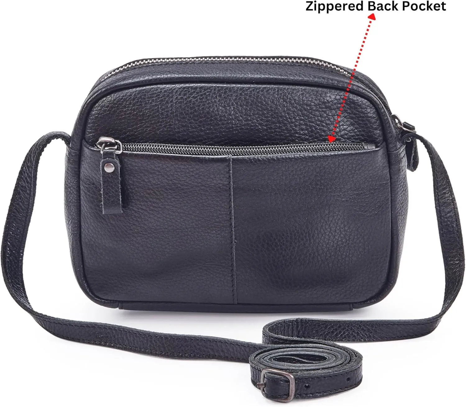Crossbody Sling Bag for Women Trendy Real Leather Purse Mini Soft Pebbled Crossover with Card Case