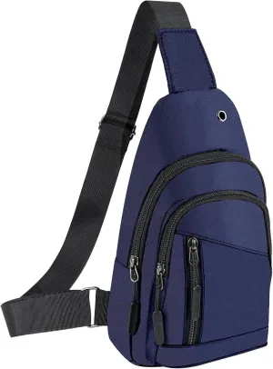 Crossbody Small Sling Bag for Women Men,Casual Lightweight Chest Pack Gym Athletic Backpack Multi Used Zipper Shoulder Daypack for Travel,Shopping,Hiking,Walking,Running,Biking,Blue
