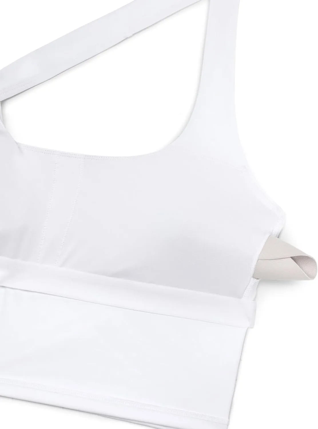 CRZ YOGA Womens Halter Bikini Tops Full Coverage Swim Bathing Suit Scoop Neck Backless Swimsuit Padded
