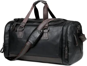 CSCDD Pu Travel Bag Men's Business Trip Duffel Bag Travel Backpack Version Hand Bill Shoulder Large Handbag