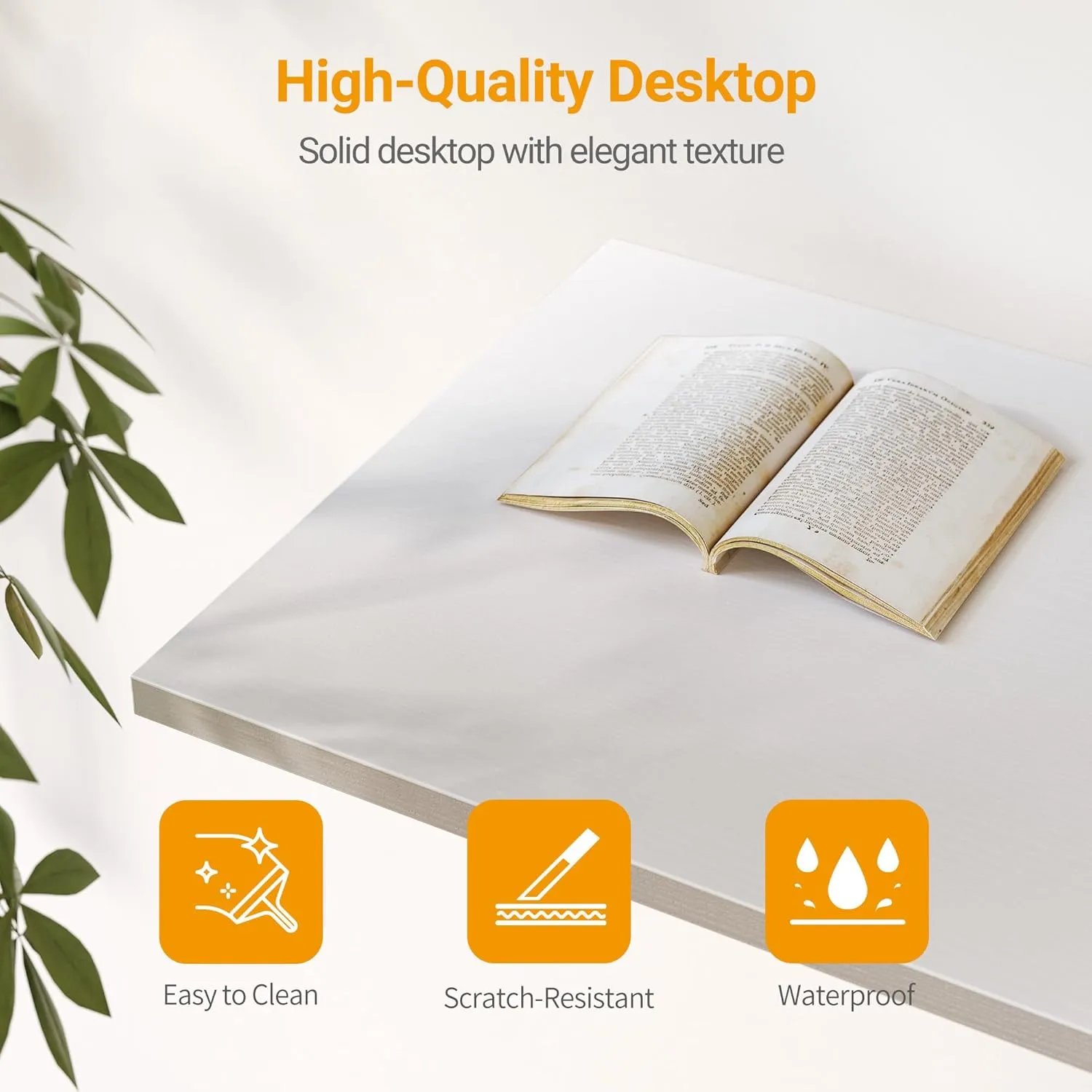 Cubiker Computer Desk, 32 inch Small Home Office Desk for Small Spaces, Modern Simple Style for Home, Office, Pure White
