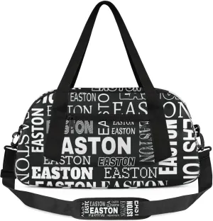 Custom Sport Gym Duffel Bag with Name Personalized Travel Overnight Bag Waterproof Customized Dance Bag Carry-On Tote 18.5in, Black