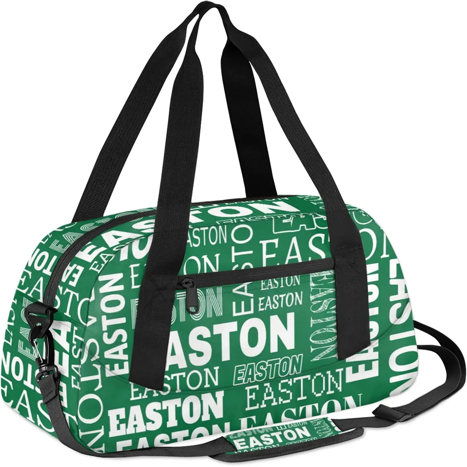 Custom Sport Gym Duffel Bag with Name Personalized Travel Overnight Bag Waterproof Customized Dance Bag Carry-On Tote 18.5in, Green
