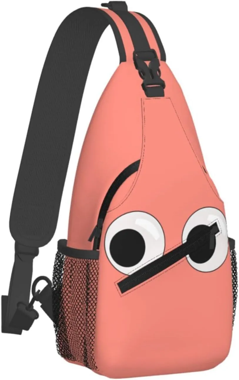 Cute Funny Cartoon Sketch Eyes Crossbody Bag Cross Chest Bag Adjustable Sling Backpack Sports Gym Shoulder Bags Travel Cycling Daypack Diagonally Casual Rucksack