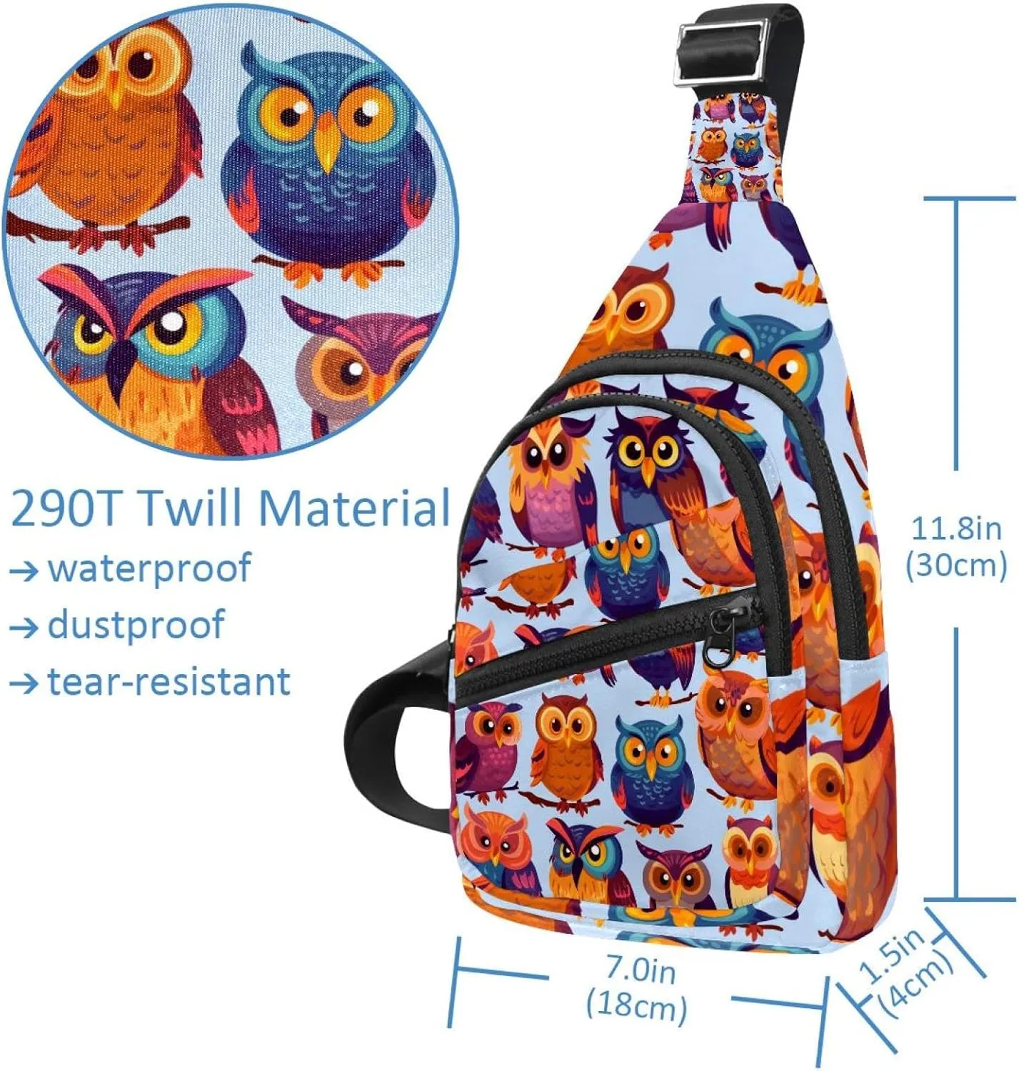 Cute Owls Sling Backpack Bag