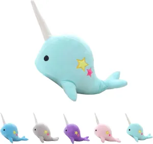 Cute Teal Narwhal Stuffed Animal Plush Toy Adorable Soft Whale Plushies Toys Stuffed Animals for Babies£¬Kids, Toddlers…