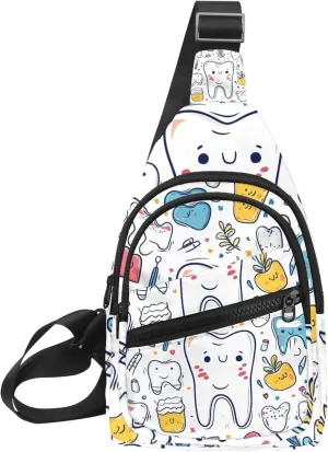 Cute Teeth Sling Backpack Bag