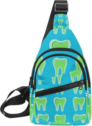 Cute Teeth Sling Bag for Women Men Crossbody Shoulder Tote Blet Bags Backpack Fanny Pack Travel Purse