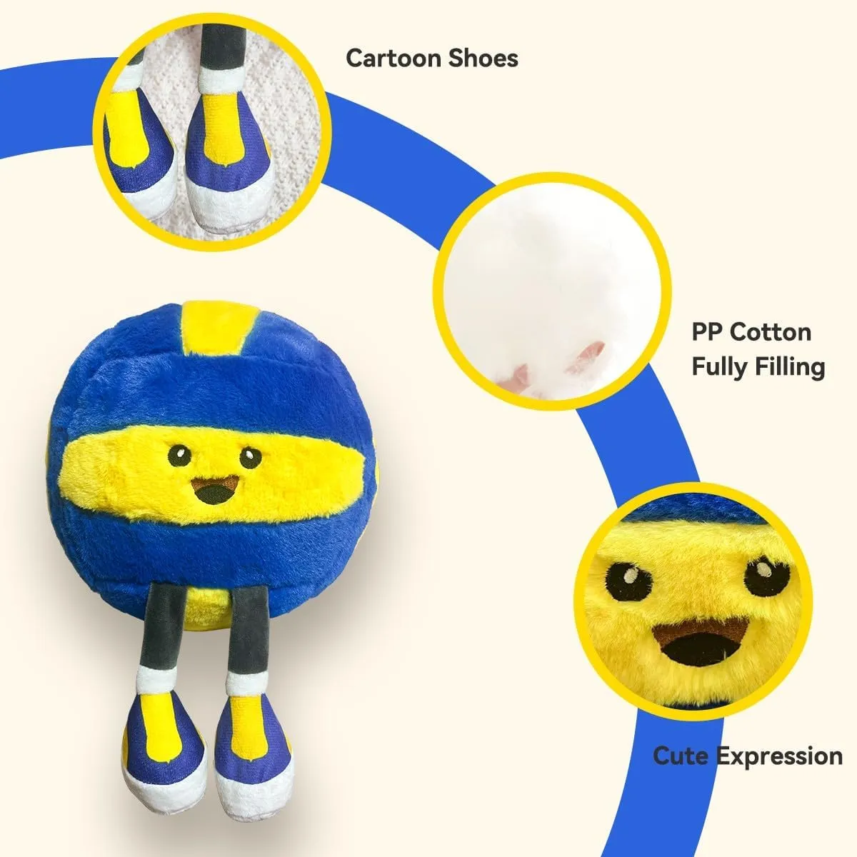 Cute Volleyball Plush Pillow Toy,Kids Volleyball Stuffed Animal for Sofa/Bedroom Decor, Sports Throw Pillow,Themed Birthday Gift for Boys Girls Volleyball Fans(Volleyball 11 Inch)