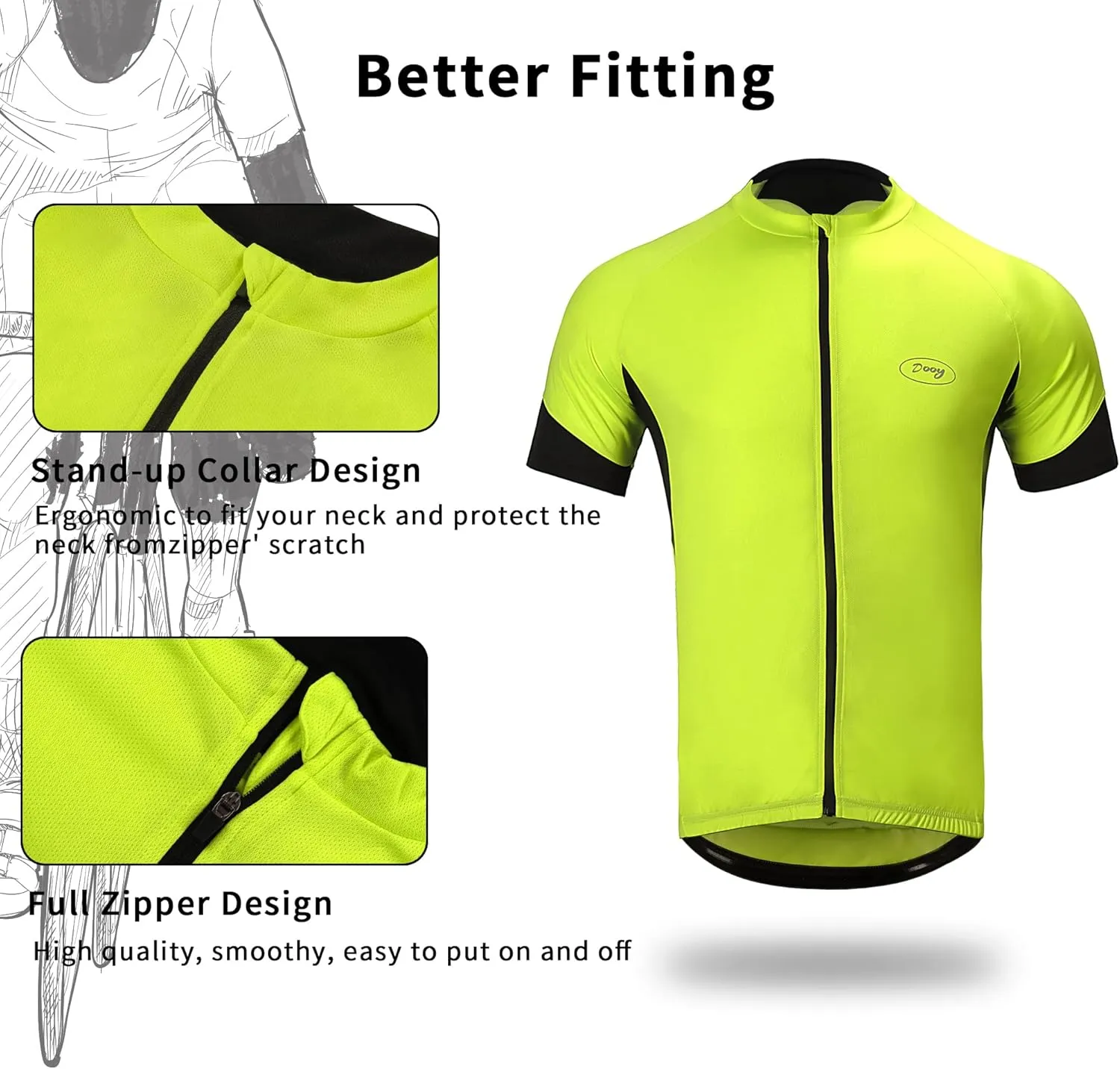 Cycling Bike Jersey for Men Short and Long Sleeve Bike Bicycle Shirts Biking Clothing Breathable Quick-Dry Shirt with Pockets