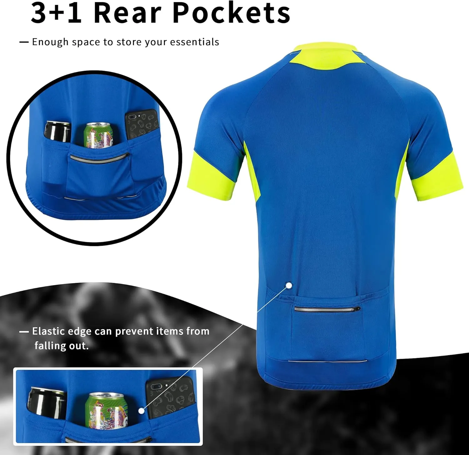 Cycling Bike Jersey for Men Short and Long Sleeve Bike Bicycle Shirts Biking Clothing Breathable Quick-Dry Shirt with Pockets