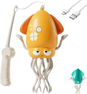 Dancing Octopus Baby Toy, Magic Electric Crawling Octopus with Automatic Obstacle Avoidance Sensor, Funny Dancing Squid with LED Lights & Music for Boy Girl Birthday Gifts, Office Desk Decor(Yellow)