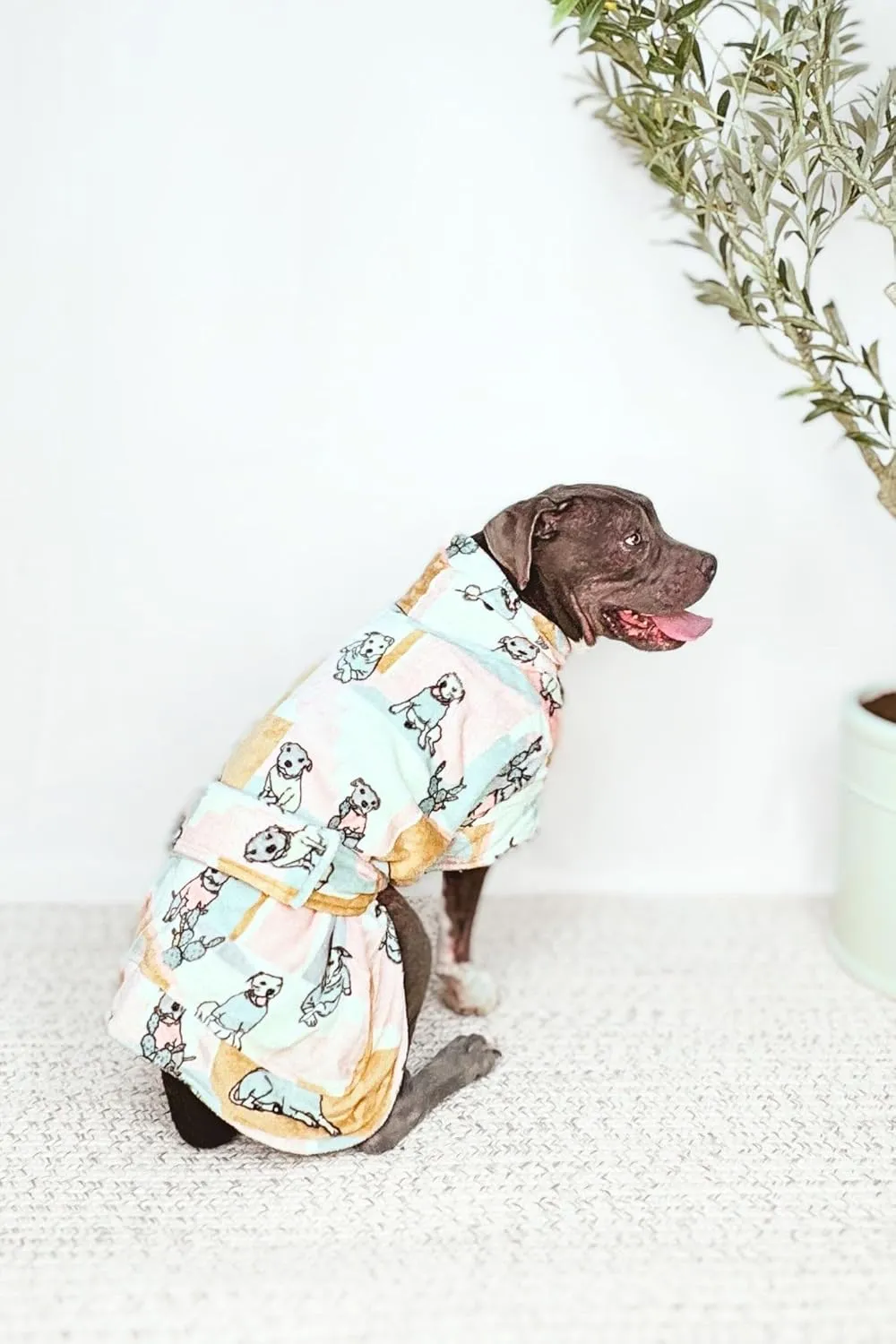 Darren & Phillip Snuggle Buddy Calming Dog Robe | Rescue Ranch Ultra-Soft, Plush Robe for Dogs, Cozy & Warm Pet Bathrobe with Adjustable Fit, Body Strap Calms Dogs, Matches Women's Plush Robe