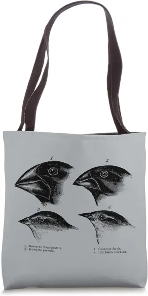 Darwin's Finches Evolution Atheist Illustration Tote Bag