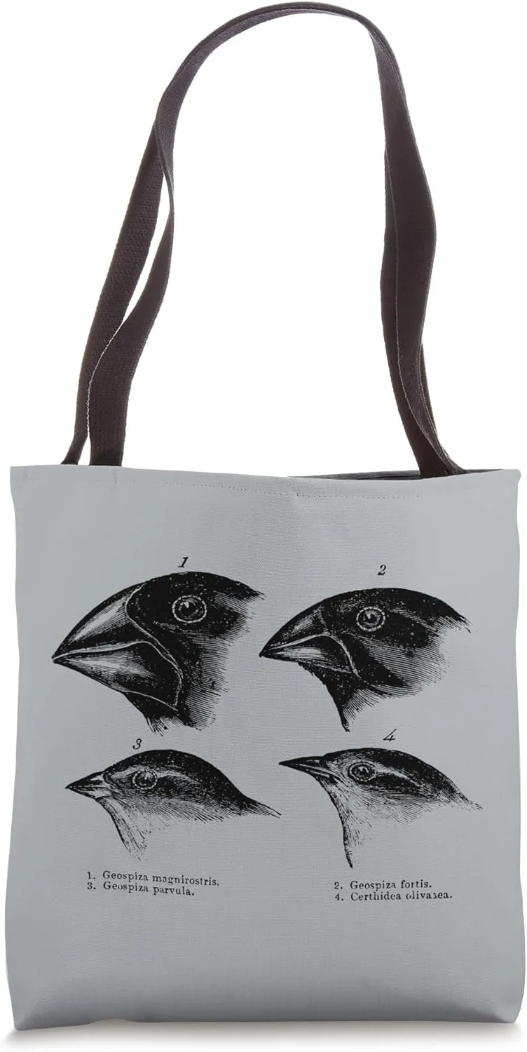 Darwin's Finches Evolution Atheist Illustration Tote Bag