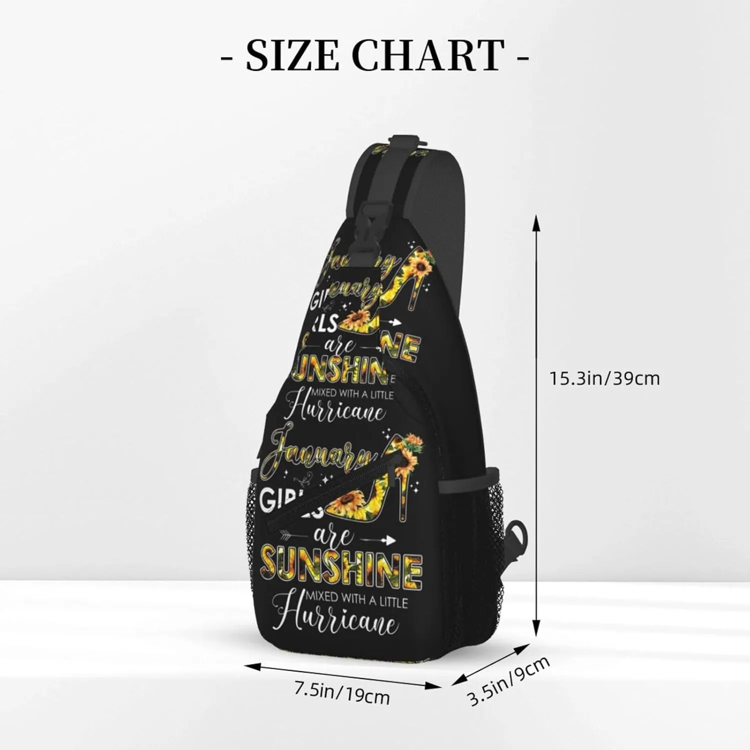 December Womens Are Sunshine Mixed With A Little Hurricane Crossbody Bag Cross Chest Bag Adjustable Sling Backpack Sports Gym Shoulder Bags Travel Cycling Daypack Diagonally Casual Rucksack