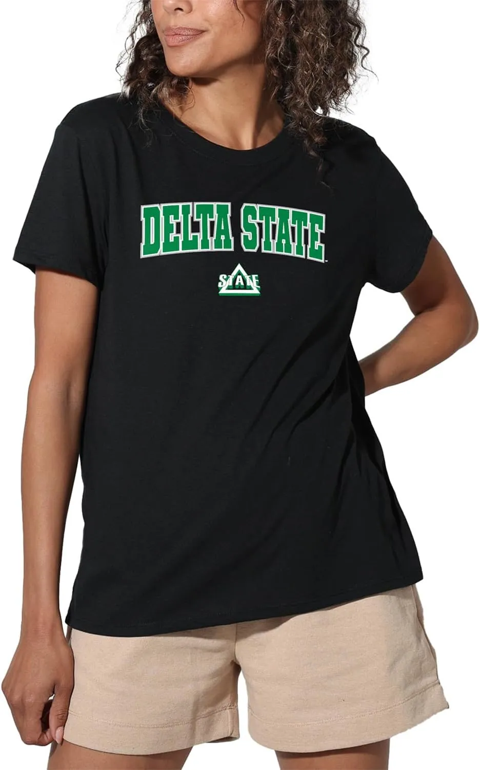 Delta State University Arch Logo Secondary Women's Apparel Loose T-Shirt