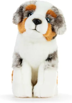 DEMDACO Australian Shepherd White and Grey 9 x 7.5 x 5 Inch Soft Plush Stuffed Animal