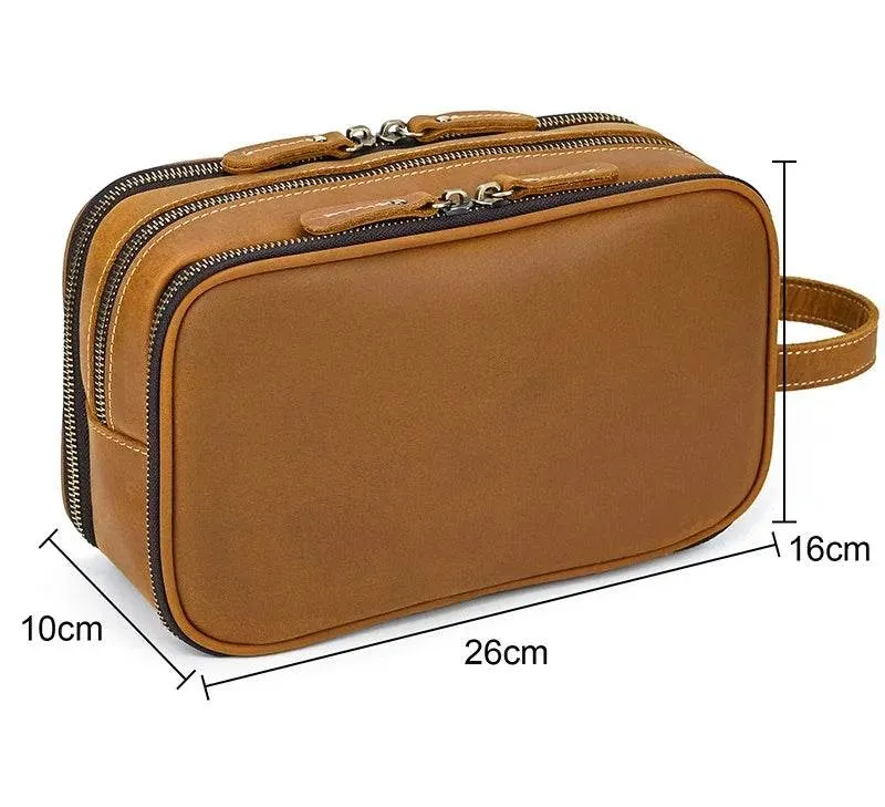 Designer Genuine Leather Travel Wash Bags & Makeup Clutches