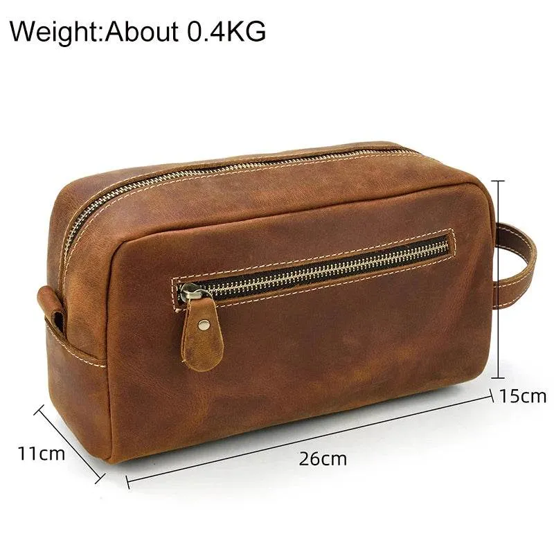 Designer Genuine Leather Travel Wash Bags & Makeup Clutches