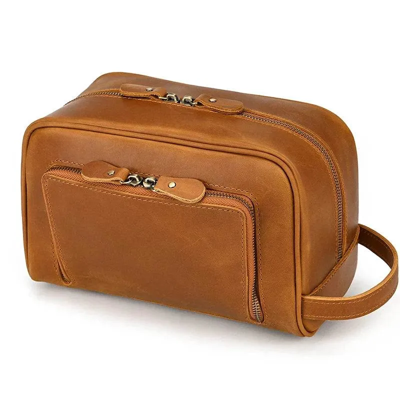 Designer Genuine Leather Travel Wash Bags & Makeup Clutches