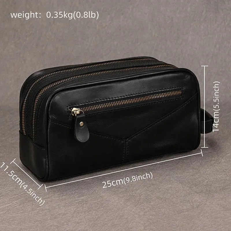 Designer Genuine Leather Travel Wash Bags & Makeup Clutches
