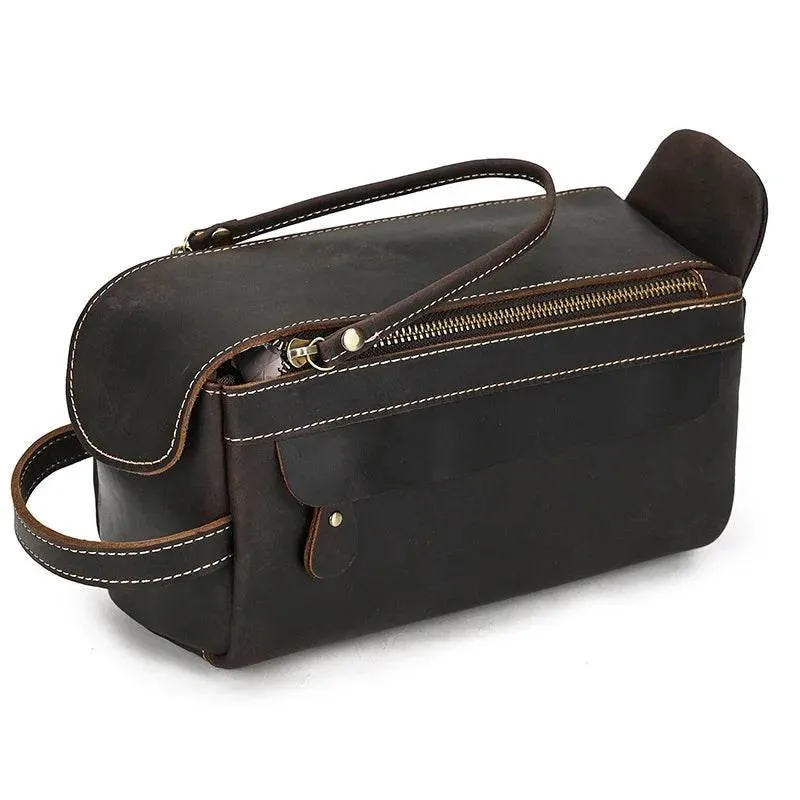 Designer Genuine Leather Travel Wash Bags & Makeup Clutches