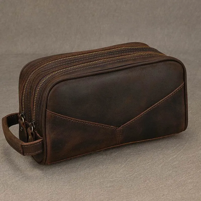 Designer Genuine Leather Travel Wash Bags & Makeup Clutches