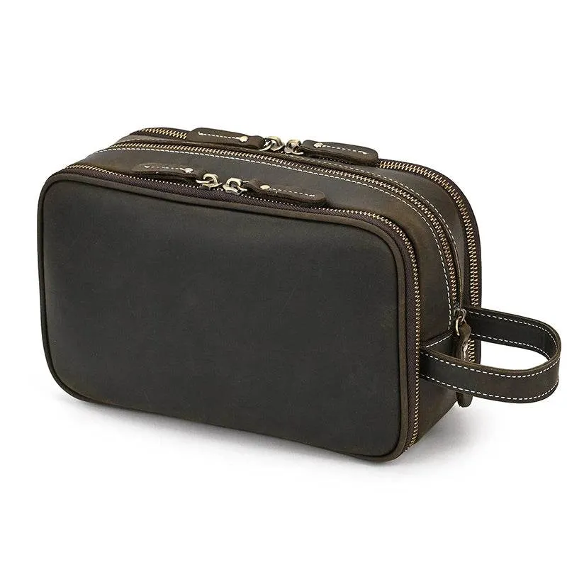 Designer Genuine Leather Travel Wash Bags & Makeup Clutches