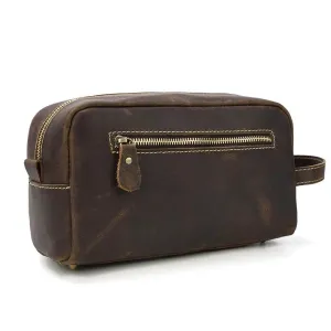 Designer Genuine Leather Travel Wash Bags & Makeup Clutches