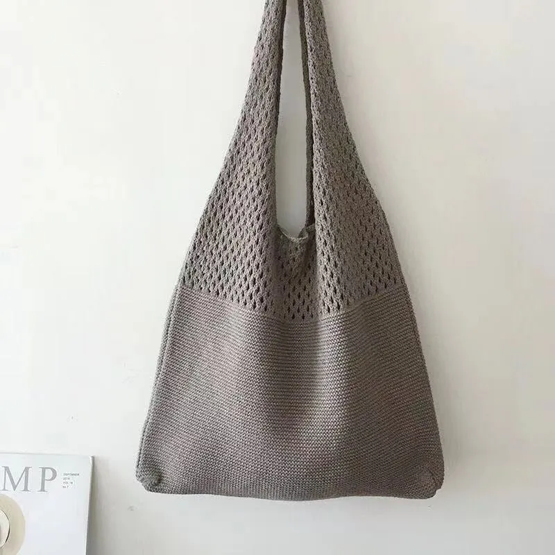 Designer Knitted Handbags Female Large Capacity Totes Women's Pack Summer Beach Bag Big Purses Casual Hollow Woven Shoulder Bags