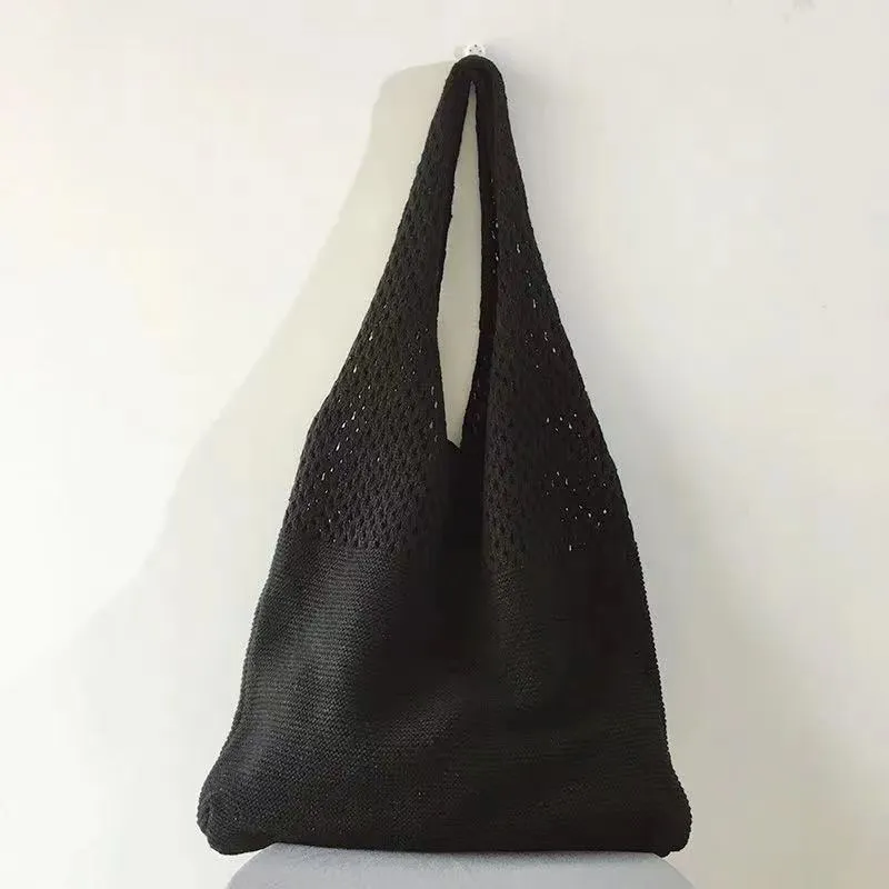 Designer Knitted Handbags Female Large Capacity Totes Women's Pack Summer Beach Bag Big Purses Casual Hollow Woven Shoulder Bags