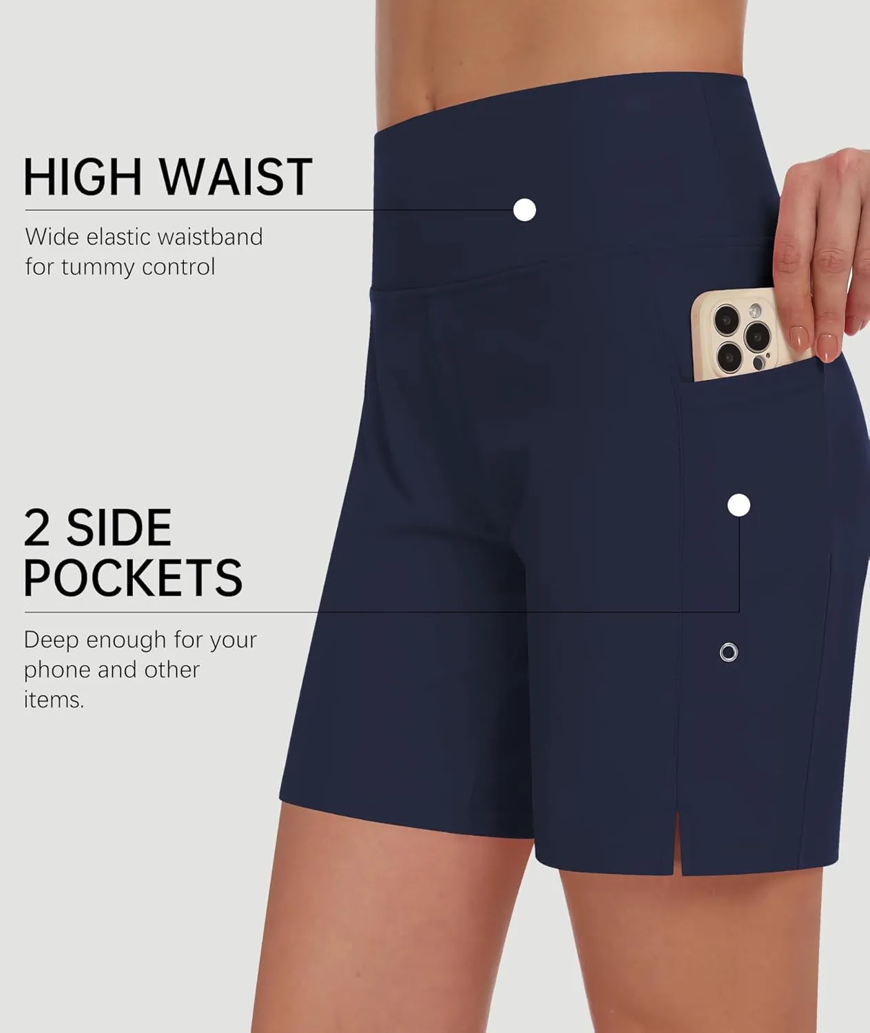 DIBAOLONG Women's Swim Shorts 7" High Waisted Quick Dry UPF 50  Beach Board Shorts for Women with Liner & Pockets