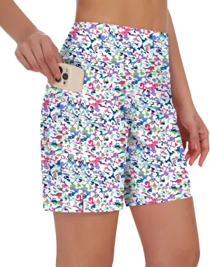 DIBAOLONG Women's Swim Shorts 7" High Waisted Quick Dry UPF 50  Beach Board Shorts for Women with Liner & Pockets