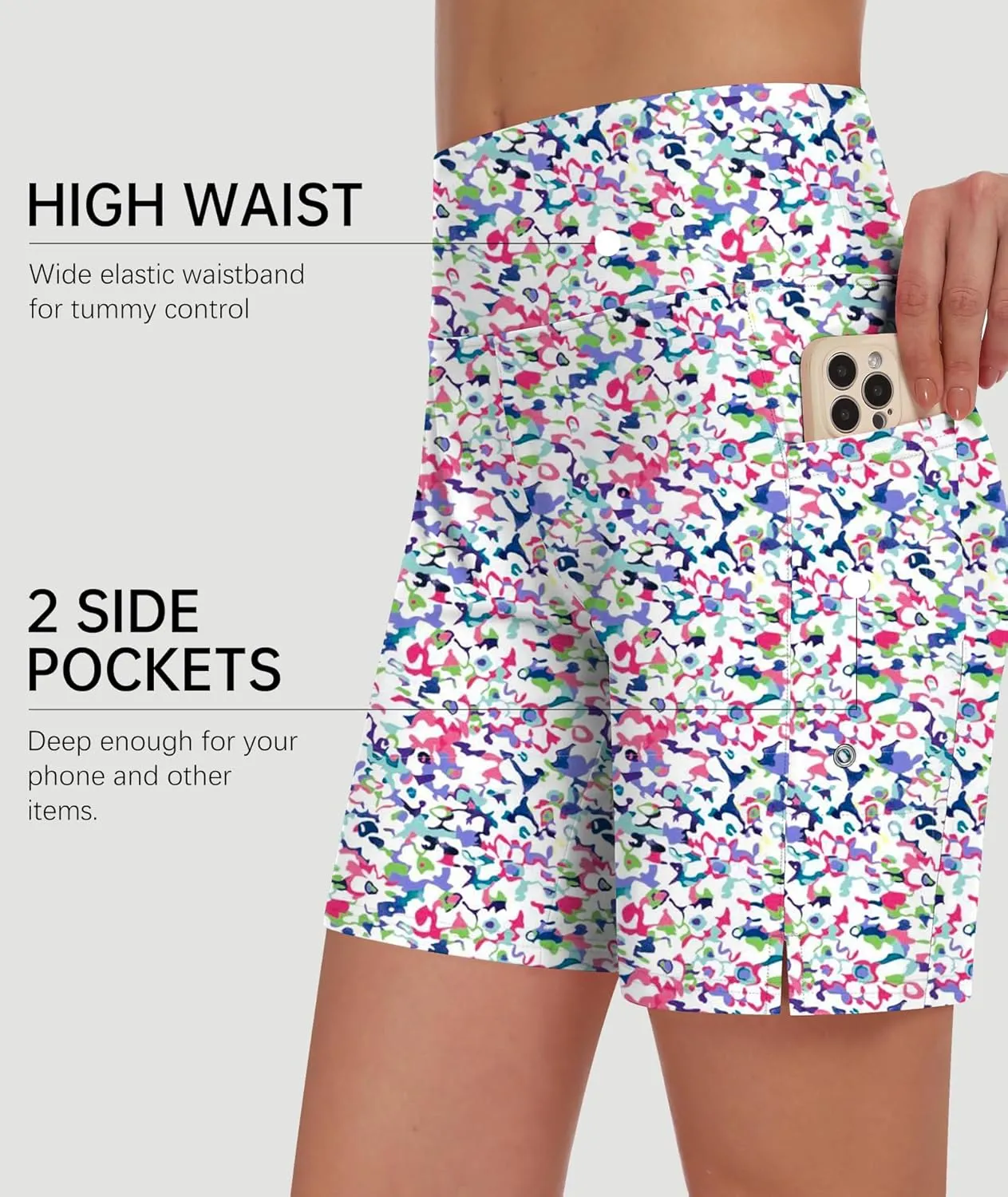 DIBAOLONG Women's Swim Shorts 7" High Waisted Quick Dry UPF 50  Beach Board Shorts for Women with Liner & Pockets