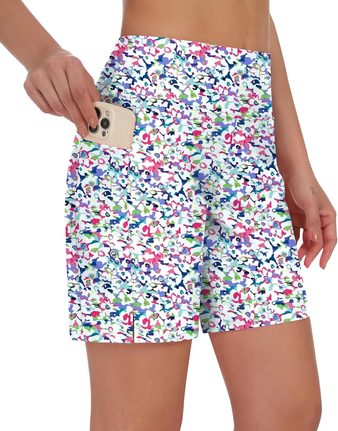 DIBAOLONG Women's Swim Shorts 7" High Waisted Quick Dry UPF 50  Beach Board Shorts for Women with Liner & Pockets