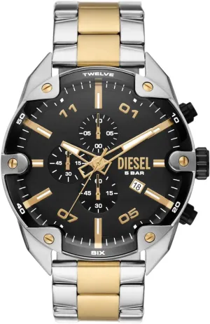 Diesel Spiked Men's Watch, Chronograph Watch with Stainless Steel Bracelet or Genuine Leather Band