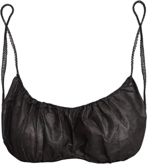 Disposable Extra Large Size Black Bra with Elastic 50 Pack for Spray Tanning