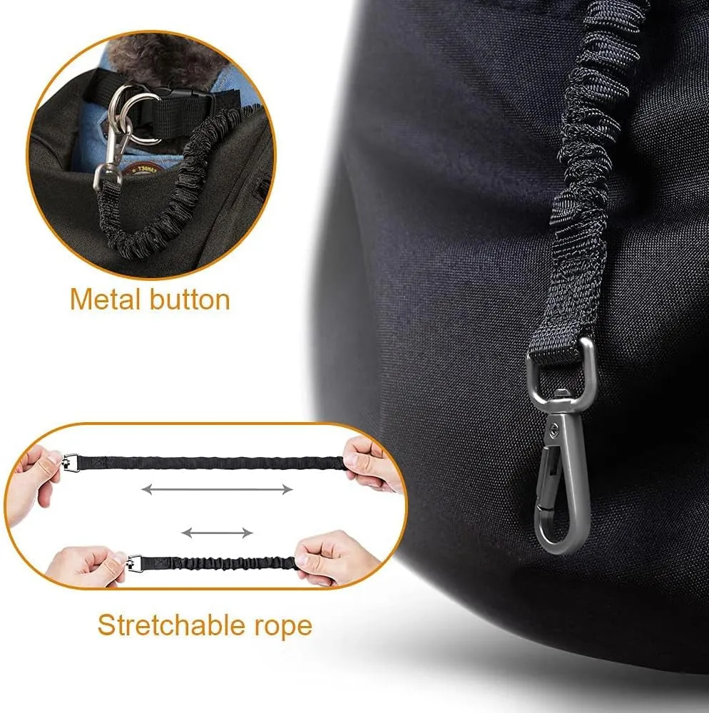 Dog Cat Sling Carrier Adjustable Padded Shoulder Strap with Large Zipper Pocket & Mesh Pocket for Outdoor Travel