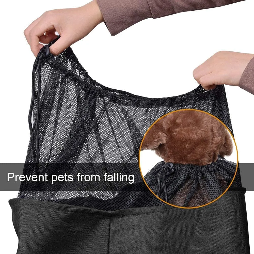 Dog Cat Sling Carrier Adjustable Padded Shoulder Strap with Large Zipper Pocket & Mesh Pocket for Outdoor Travel