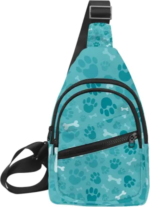 Dog Footprints Sling Backpack Bag