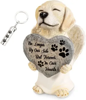 Dog Memorial Stone for Loss of Dog Sympathy Gift, Remembrance Gift with Keychain , Pet Memorial Stone, Outdoor Grave Marker for Garden, Personalized Pet