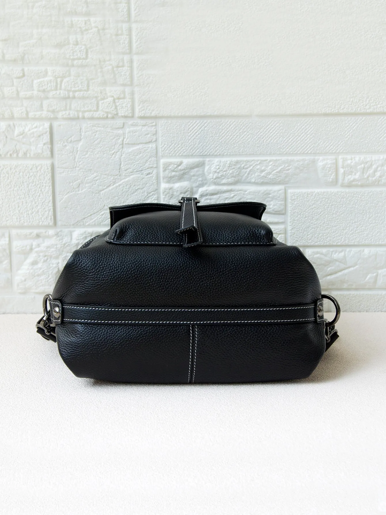 Donnain Calfskin Multi-Purpose Backpack with Decorated Pocket Shoulder Women Bags